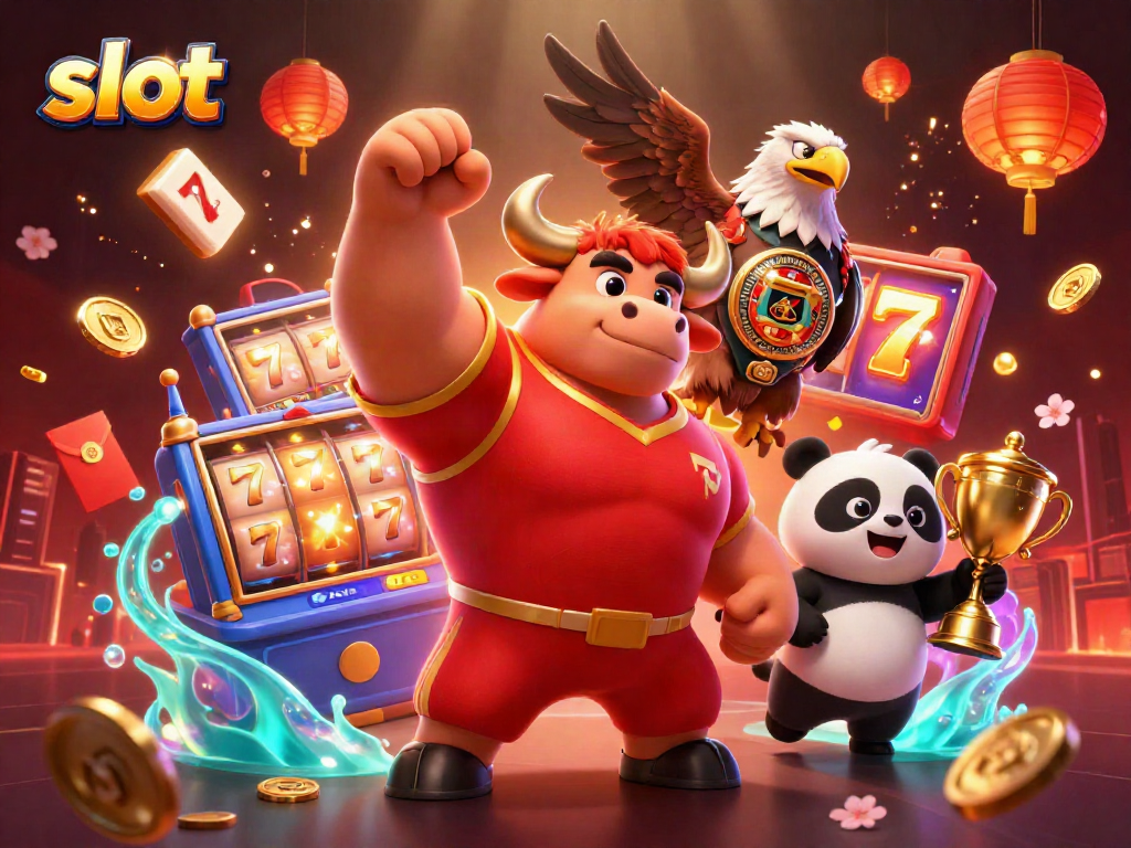 Experience winning moments with vibrant slot characters in a celebratory casino scene.