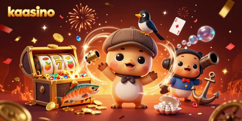 Experience the vivid world of kaasino with playful characters and dynamic casino elements.